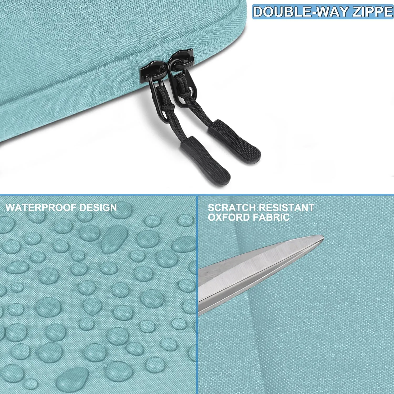 Laptop Sleeve Case 13.3 inch, Shockproof Protective Computer Cover with Accessories Pocket, Laptop Bag Compatible with MacBook Air/Pro 13-13.3 inch, Compatible for MacBook Pro 14 inch, LightBlue