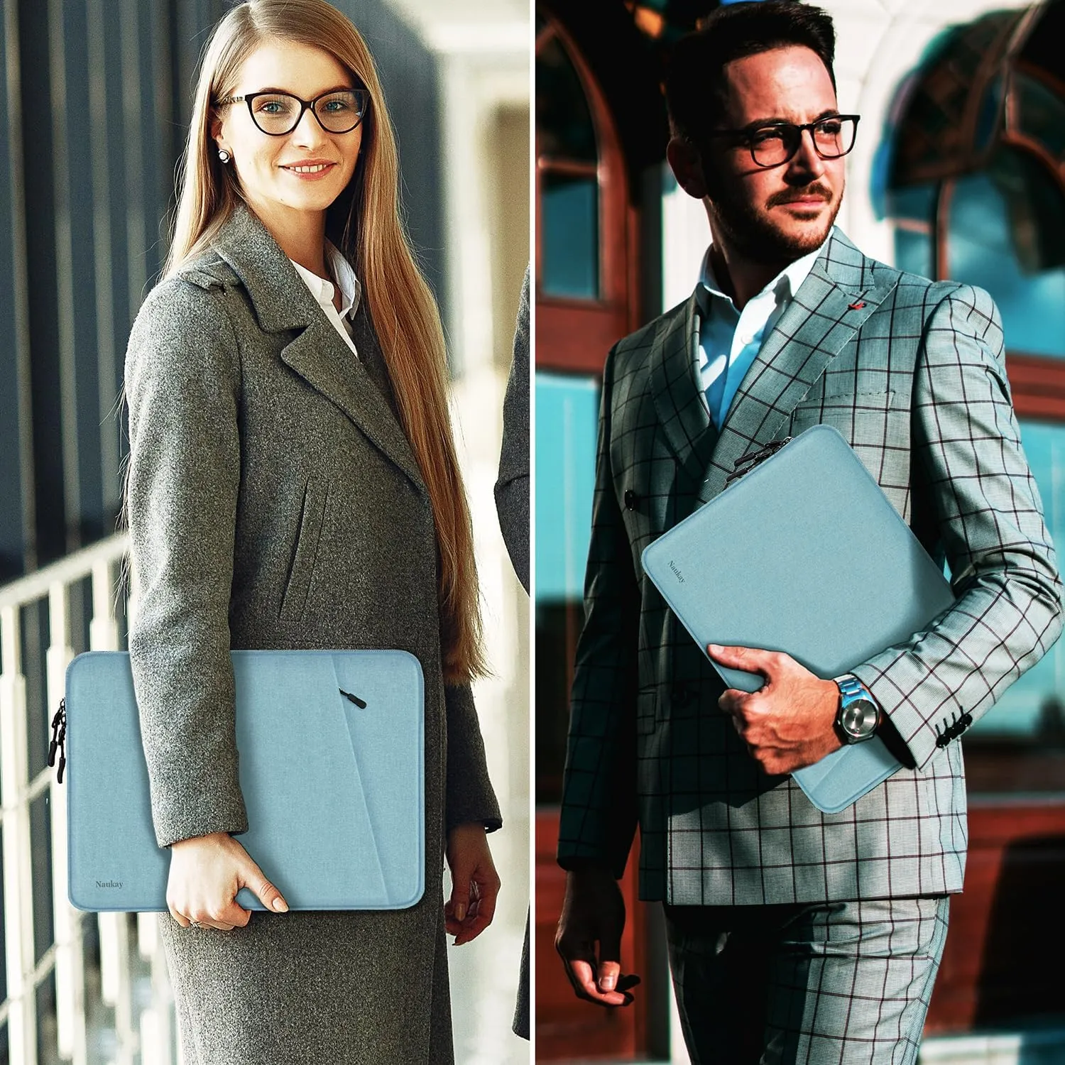 Laptop Sleeve Case 13.3 inch, Shockproof Protective Computer Cover with Accessories Pocket, Laptop Bag Compatible with MacBook Air/Pro 13-13.3 inch, Compatible for MacBook Pro 14 inch, LightBlue