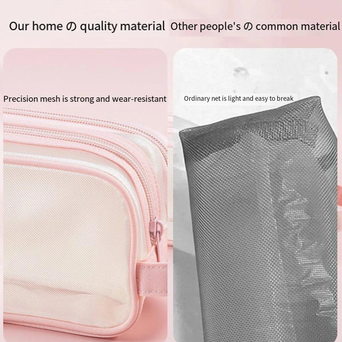 Large Capacity Transparent Mesh Pencil Case School Exam Stationery Bag Boy Girl