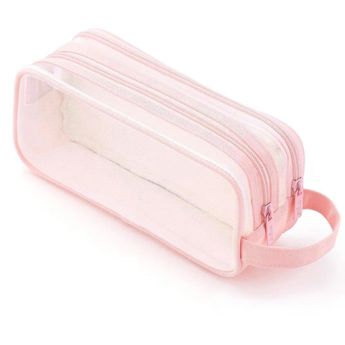 Large Capacity Transparent Mesh Pencil Case School Exam Stationery Bag Boy Girl