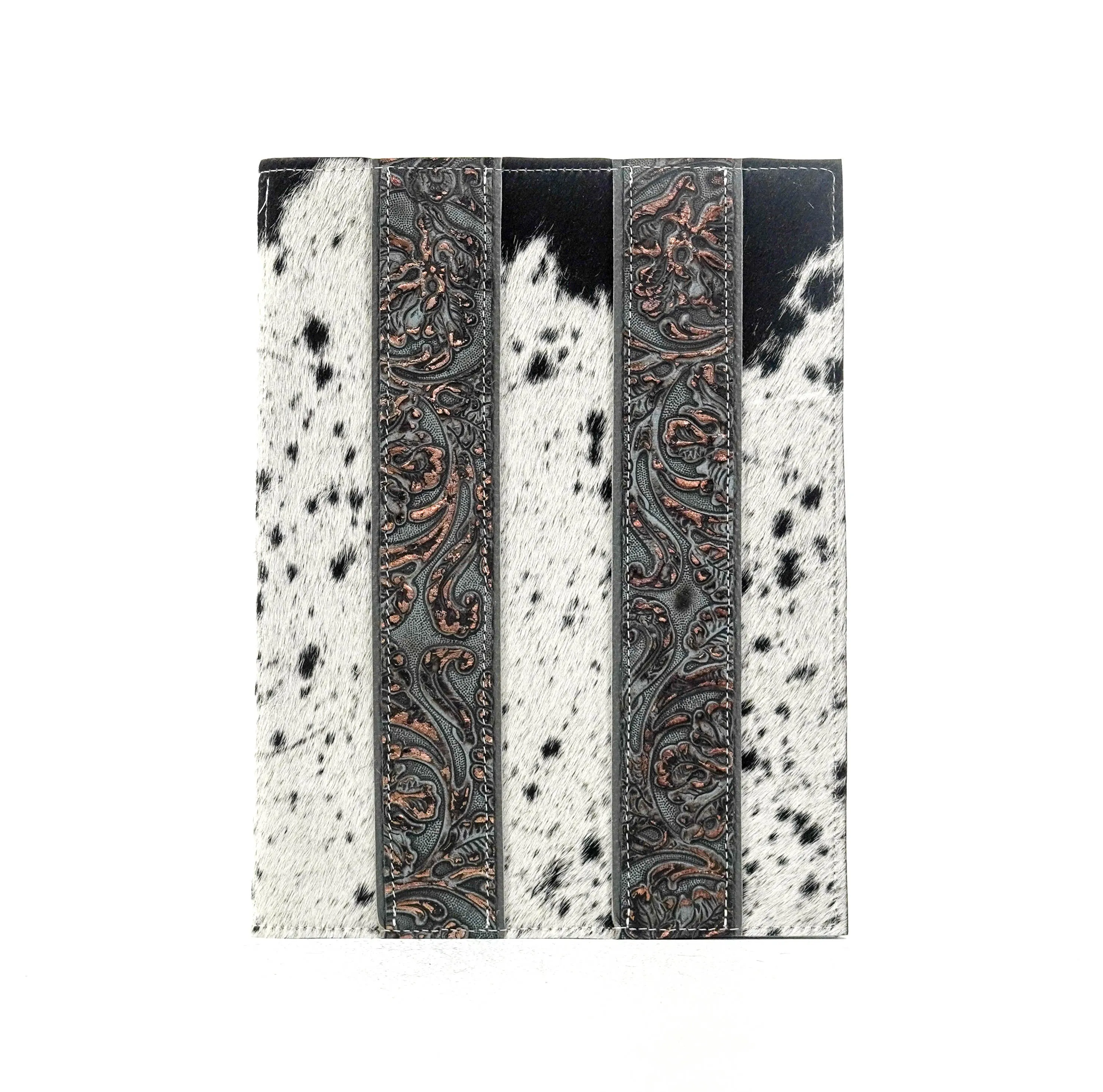 Large Notepad Cover - Black & White w/ Plated Denim Tool