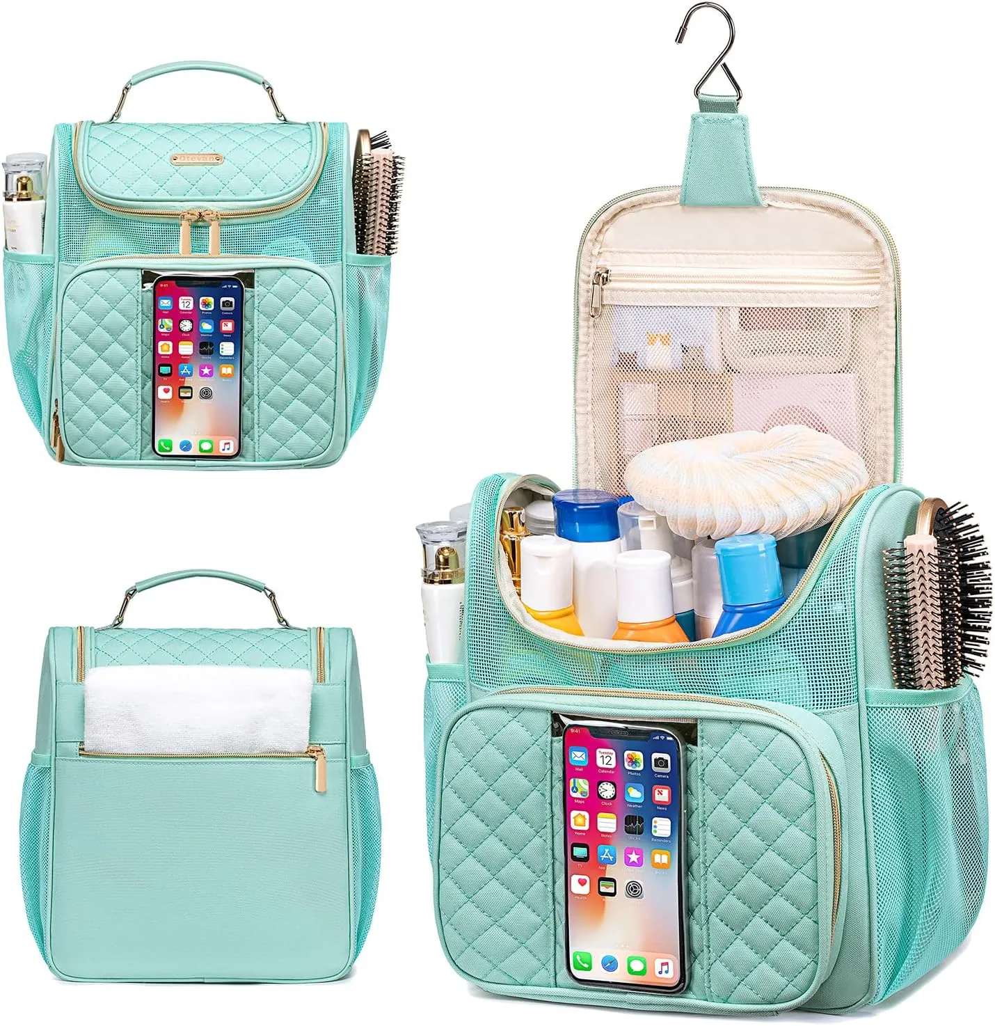 Large Toiletry Bag for Women Men,Portable Shower Caddy For College Dorms,Gym Shower Bag for Women, Quick Dry Hanging Toiletry Bag Bathroom Accessories Bag for Traveling, Camping Essentials