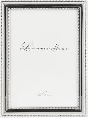 Lawrence Frames 510757 Metal Picture Frame Silver-Plate with Delicate Beading, 5 by 7-Inch