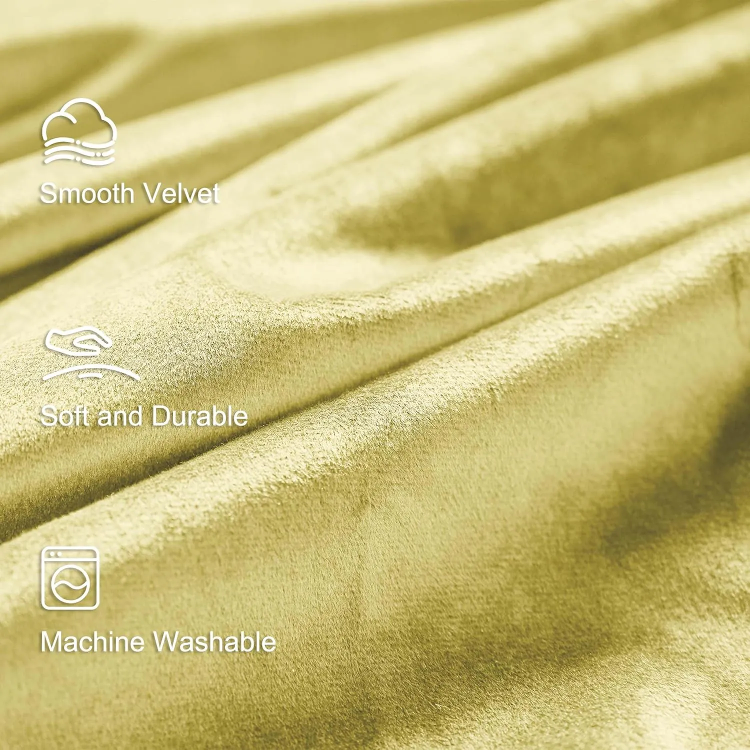 Lazzzy Light Green Velvet Blackout Curtains 84 Inches Long Thermal Insulated Drapes for Bedroom Living Room Darkening Window Treatments Rod Pocket 2 Panels, Citron