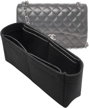 Lckaey Bag Organizer Insert for Classic Flap Medium bag Shaper Purse Insert - Premium Handbag Felt Organizer 2009black-M