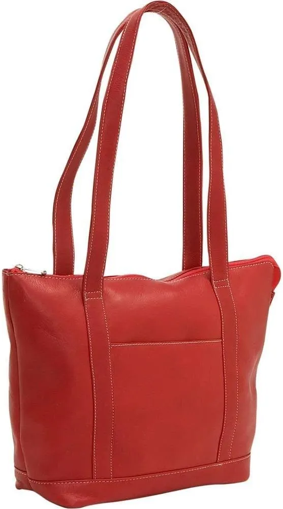 Le Donne Leather Double Strap Small Pocket Tote – Premium Full-Grain Colombian Vaquetta Cowhide Leather Tote Bag