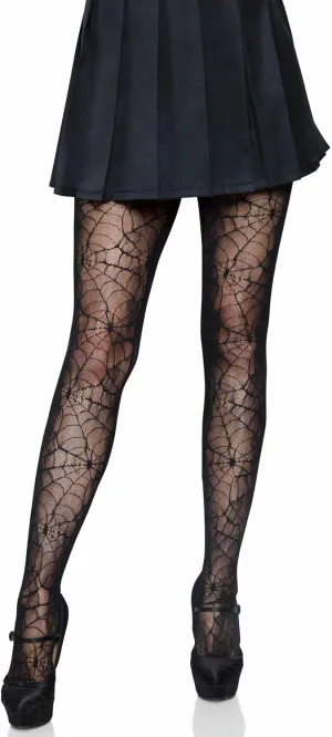 Leg Avenue Women's Net Tights, Black Spiderweb, One Size