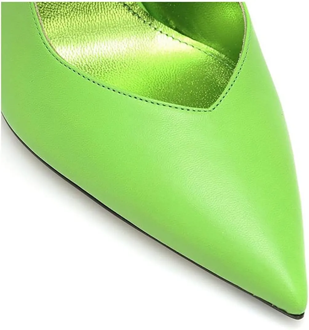 LEMUTISME Women's Sexy Pointed Toe Pumps Summer Lace-up Satin Stiletto High Heels Dressy Slingback Shoes for Party Evening