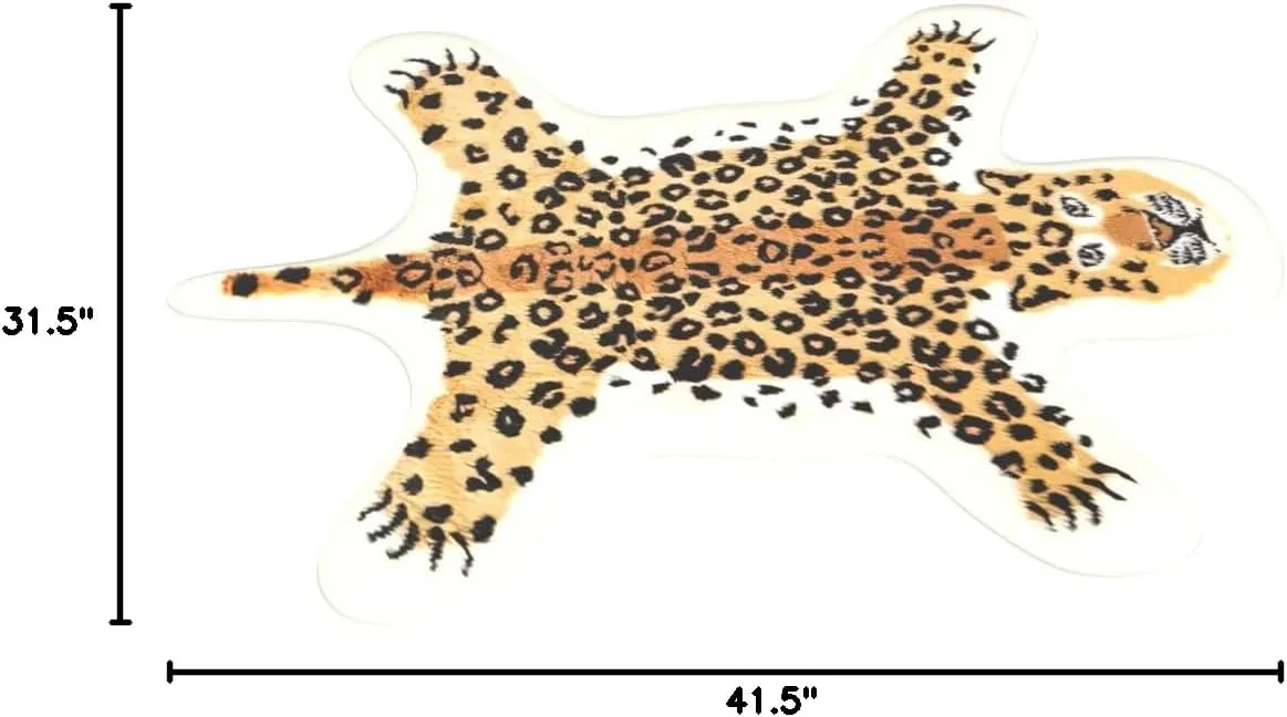 Leopard Print Area Rug, Faux Cowhide Skin Animal Printed, Artificial Carpet, Mat, Faux Carpet (A) / 31.5x41.3in, for Decorating Living Room