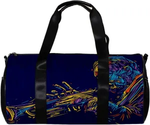 LEVEIS Jazz Trumpet Player Sports Duffel Bag Travel Tote Carry on Weekender Gym Overnight Bag for Men & Women