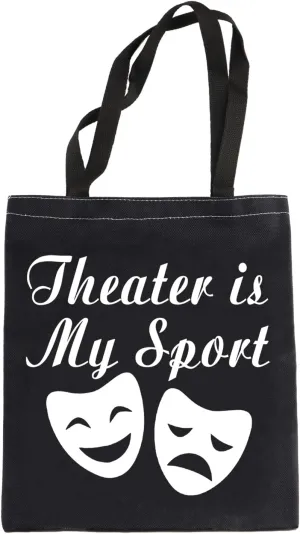 LEVLO Acting Inspired Gift Theatre Bags Theater Is My Sport Shopping Bags Tote Bags For Performance Actress Actors Director