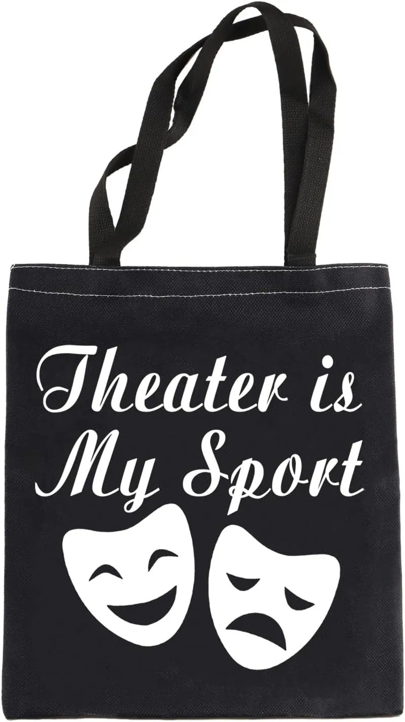 LEVLO Acting Inspired Gift Theatre Bags Theater Is My Sport Shopping Bags Tote Bags For Performance Actress Actors Director