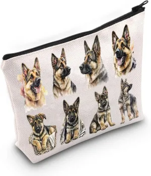 LEVLO German Shepherd Cosmetic Makeup Bag German Shepherd Lover Gift German Shepherd Mom Travel Pouch Bag German Shepherd Merchandise (German Shepherd)