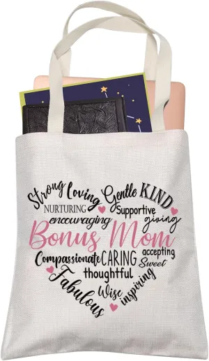 LEVLO Stepmom Gift Bonus Mom Compassionate Caring Accepting Shopping Shoulder Bag Mother's Day Thanksgiving Gift