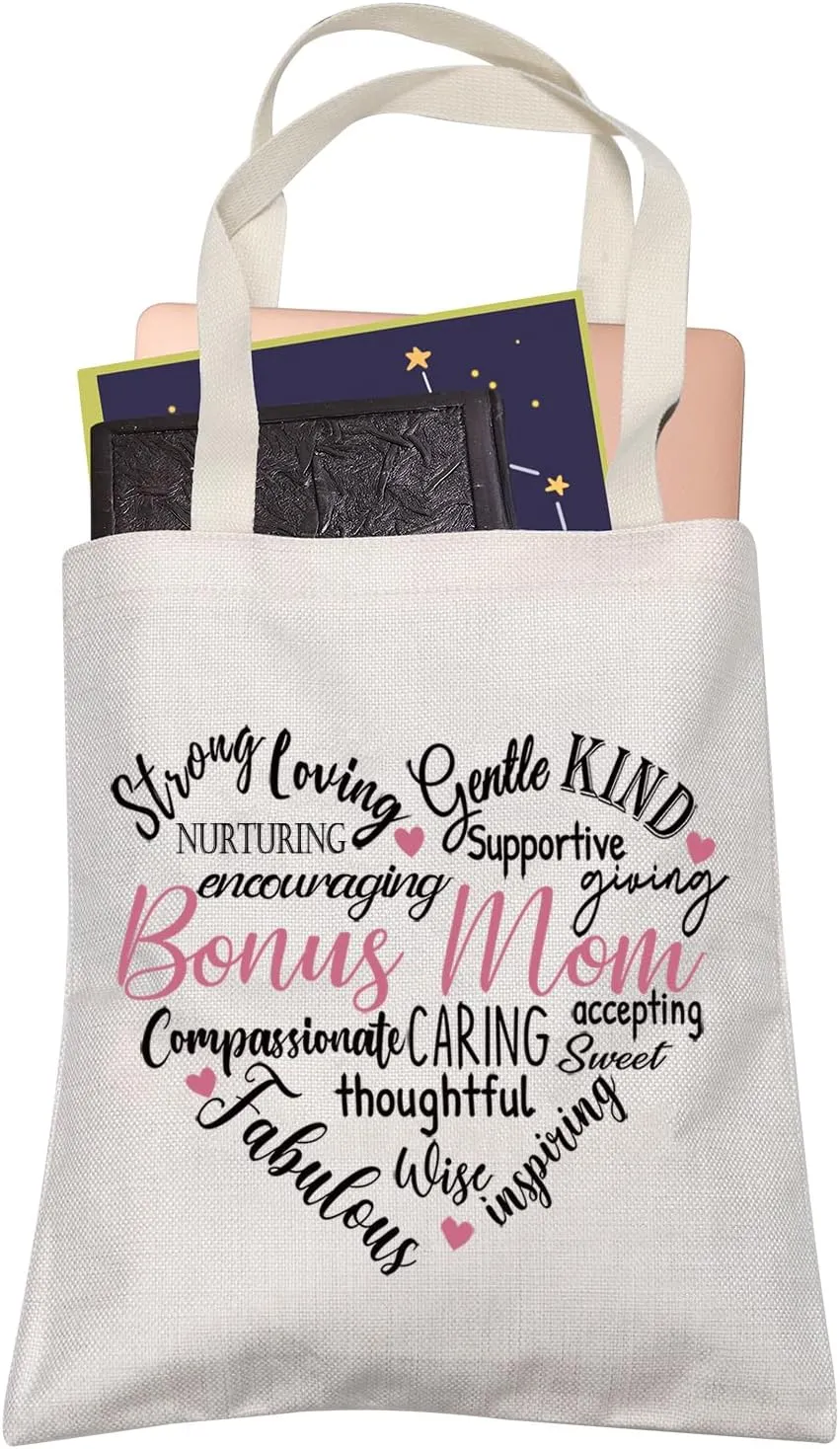 LEVLO Stepmom Gift Bonus Mom Compassionate Caring Accepting Shopping Shoulder Bag Mother's Day Thanksgiving Gift
