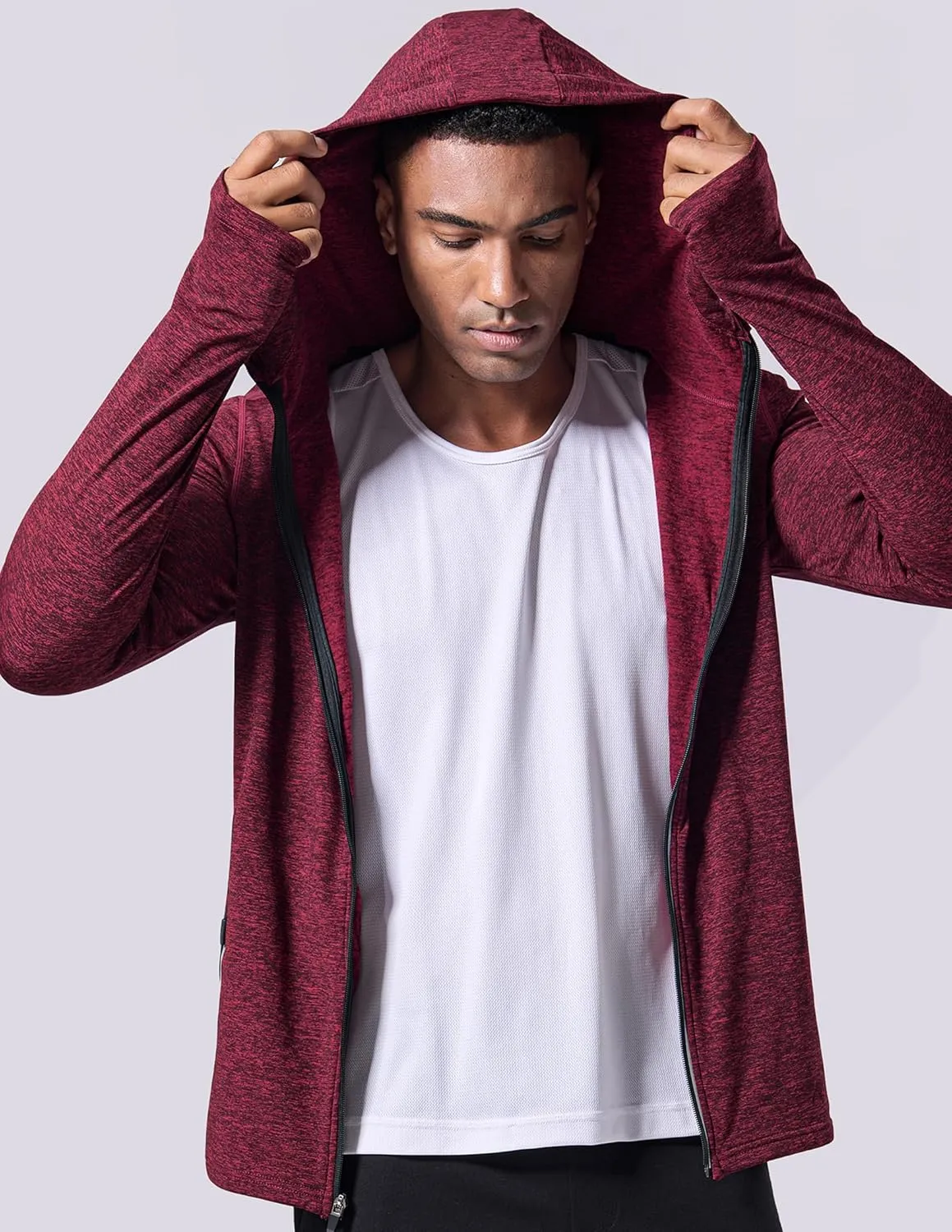 Liberty Imports 2-Pack Men’s Zip-Up Hoodies with Zipper Pockets, Lightweight Fleece Sweatshirts for Running Casual Activewear
