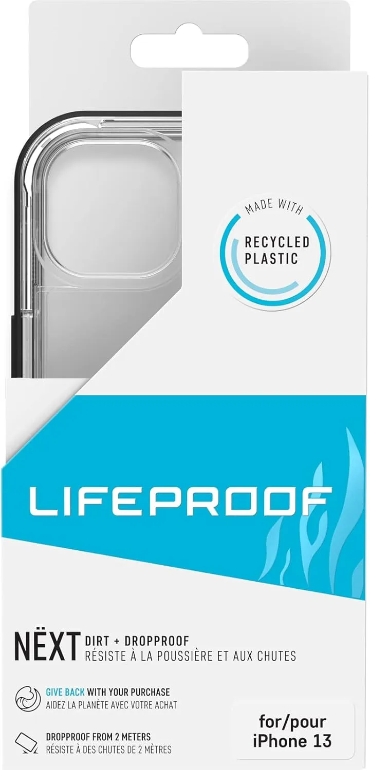 LifeProof 77-85537 for Apple iPhone 13, Slim DropProof, DustProof and Snowproof Case, Next Series, Clear/Black