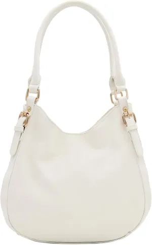 Lightweight 3 Compartment Faux Leather Medium Hobo Bag