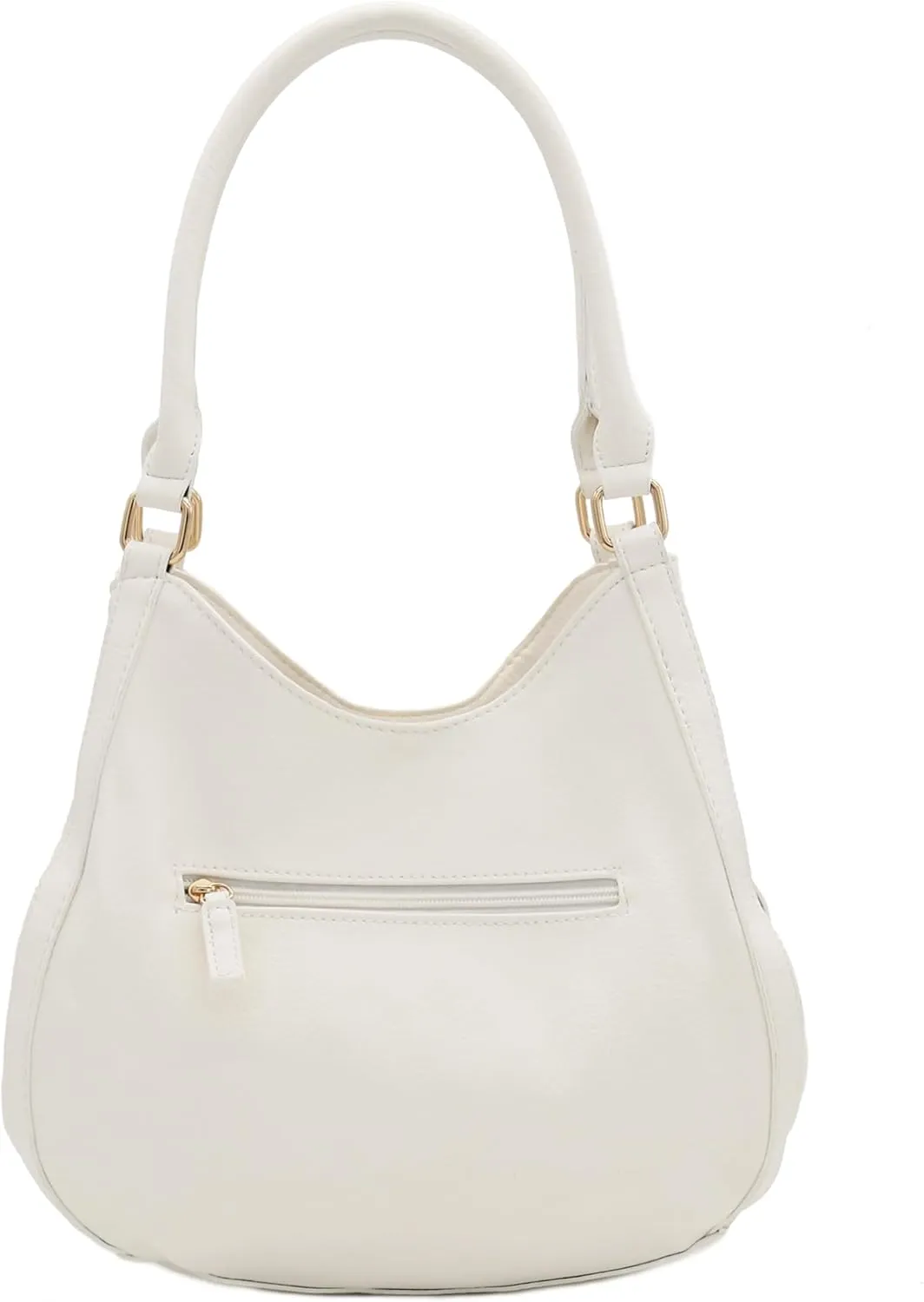Lightweight 3 Compartment Faux Leather Medium Hobo Bag