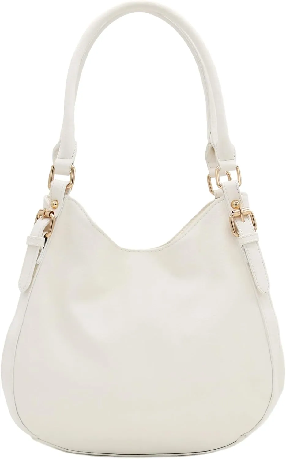Lightweight 3 Compartment Faux Leather Medium Hobo Bag