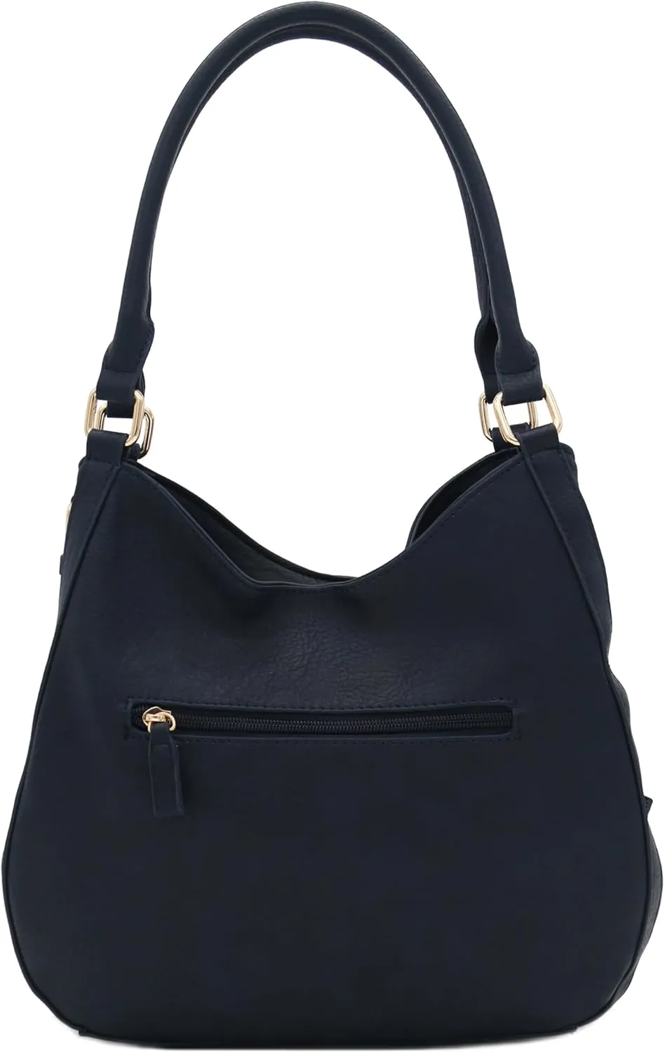 Lightweight 3 Compartment Faux Leather Medium Hobo Bag