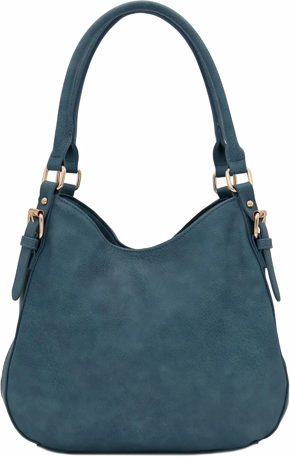 Lightweight 3 Compartment Faux Leather Medium Hobo Bag
