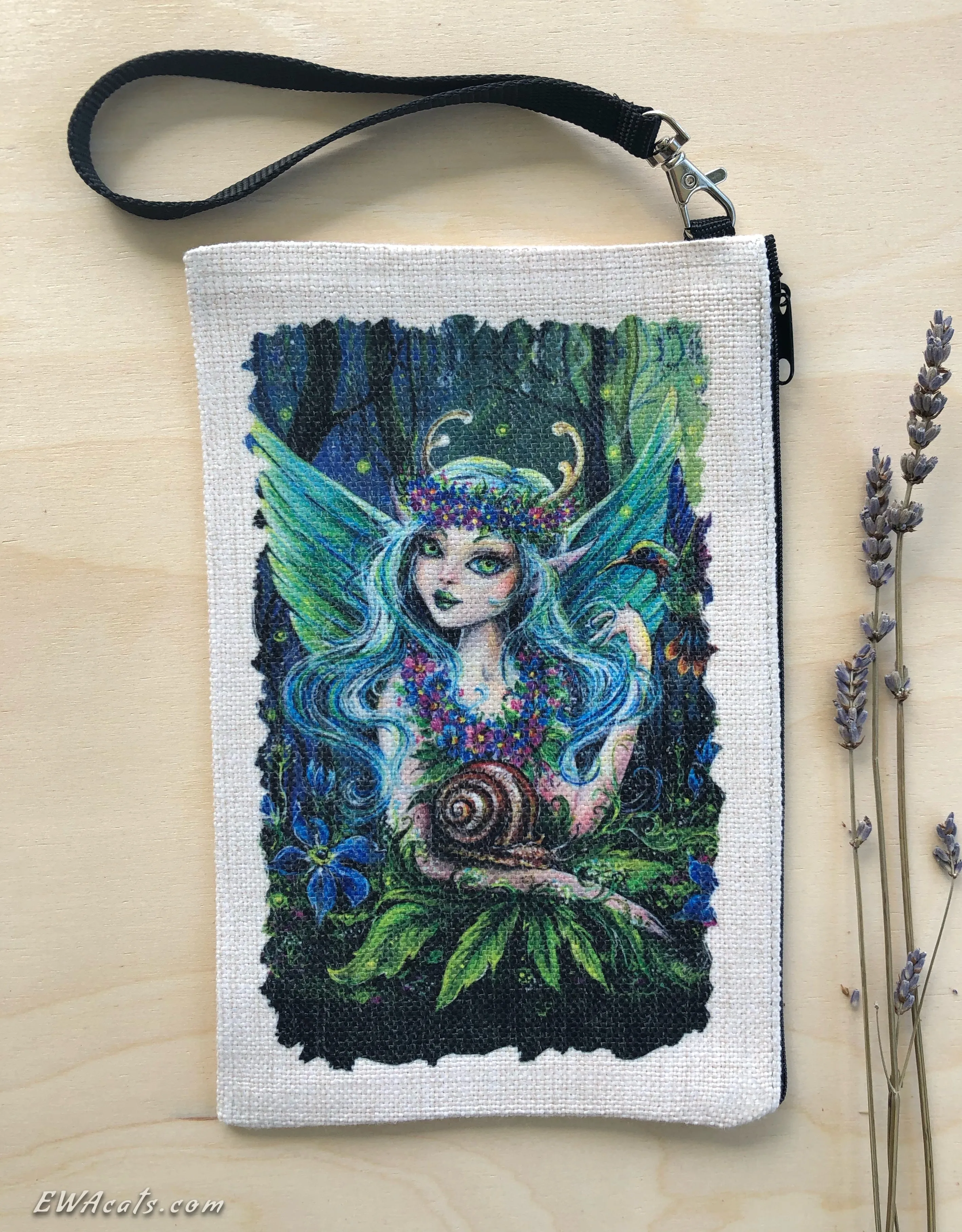 Linen Wallet "Hummingbird Fairy"