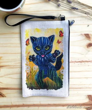 Linen Wallet "Kitty Panther"