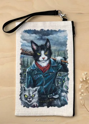 Linen Wallet "Meowgan & Purrcille"