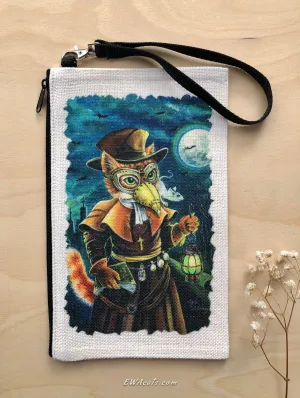 Linen Wallet "Plague Doctor Cat"