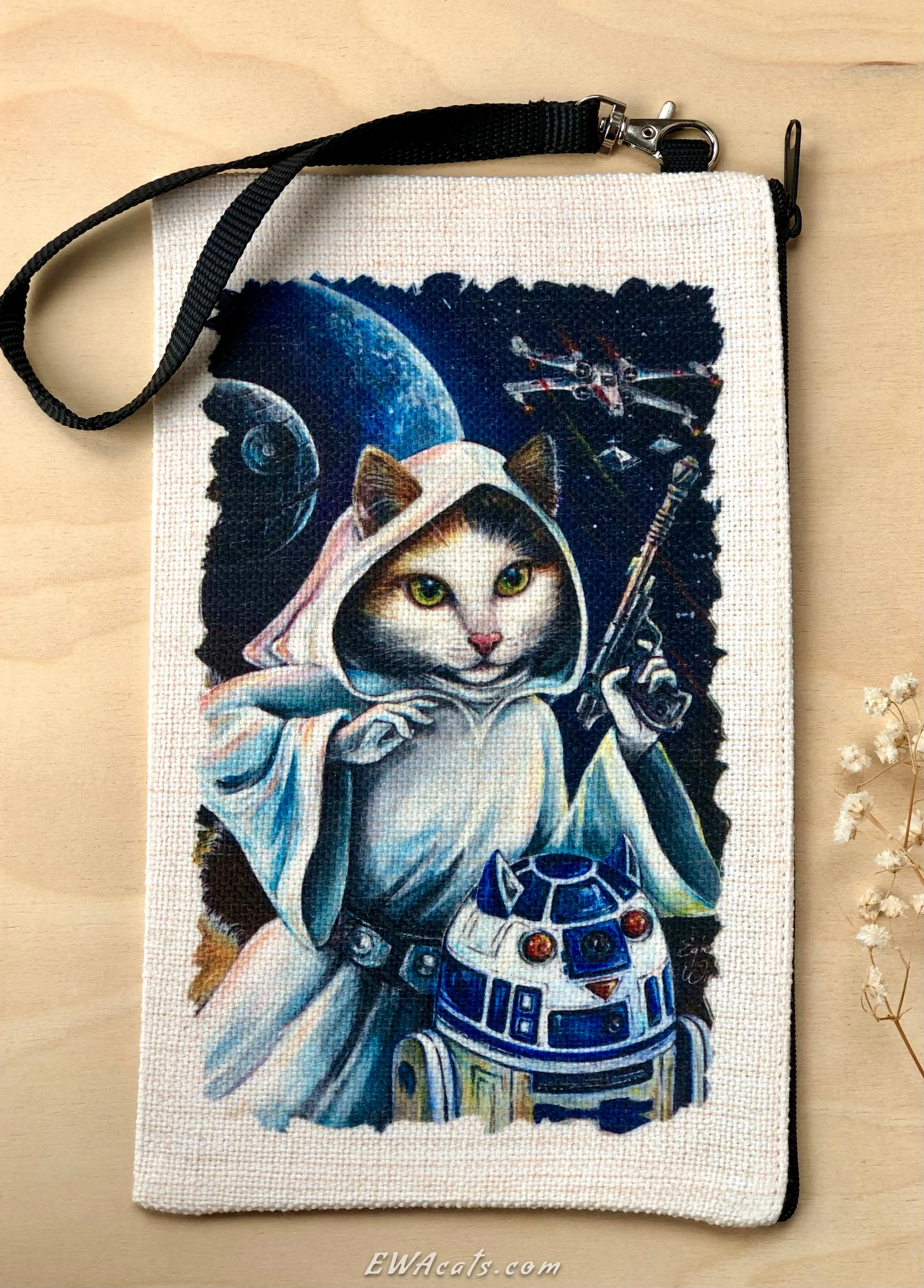 Linen Wallet "Purrincess Leia"