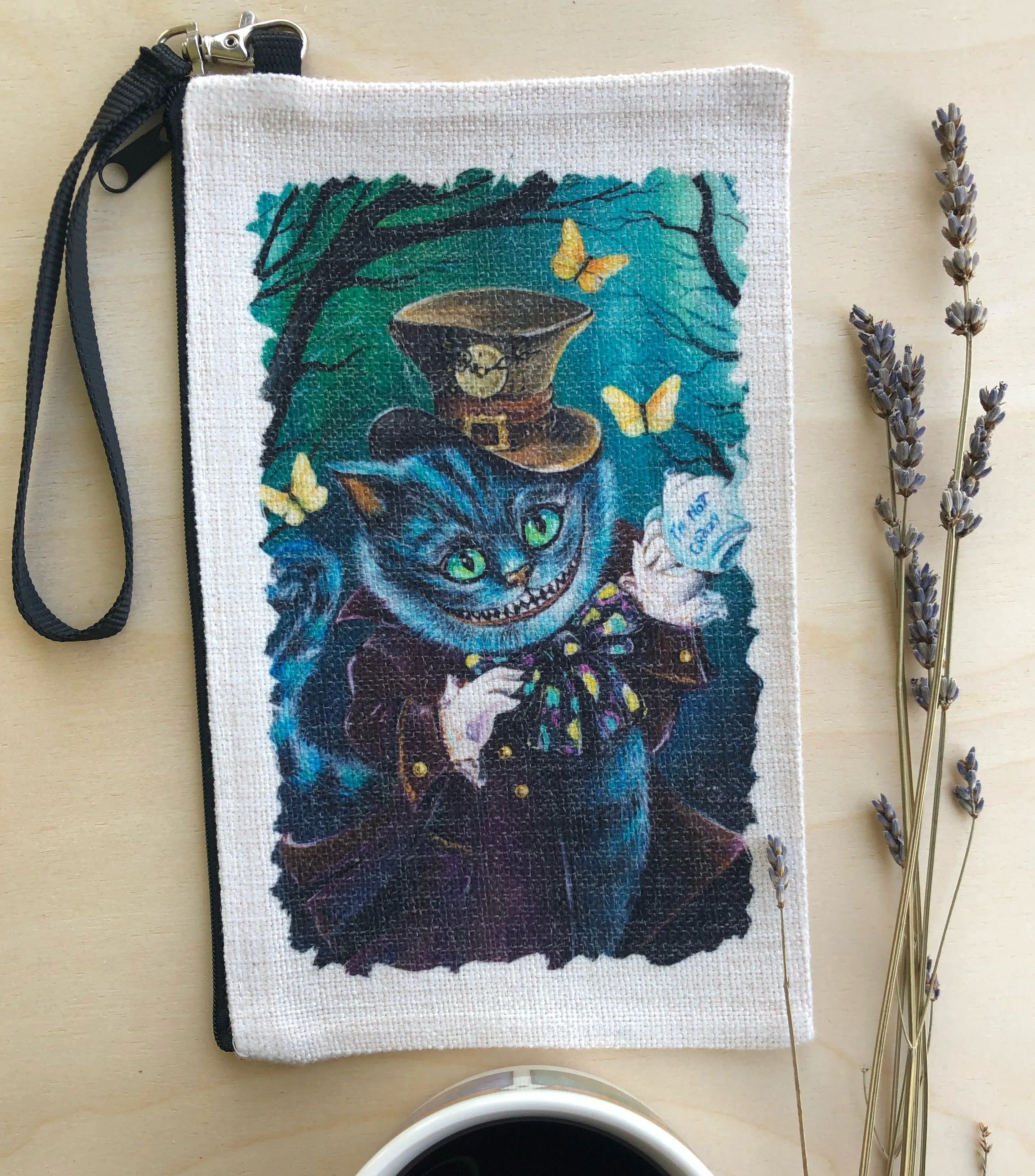 Linen Wallet "Steampunk Cheshi"