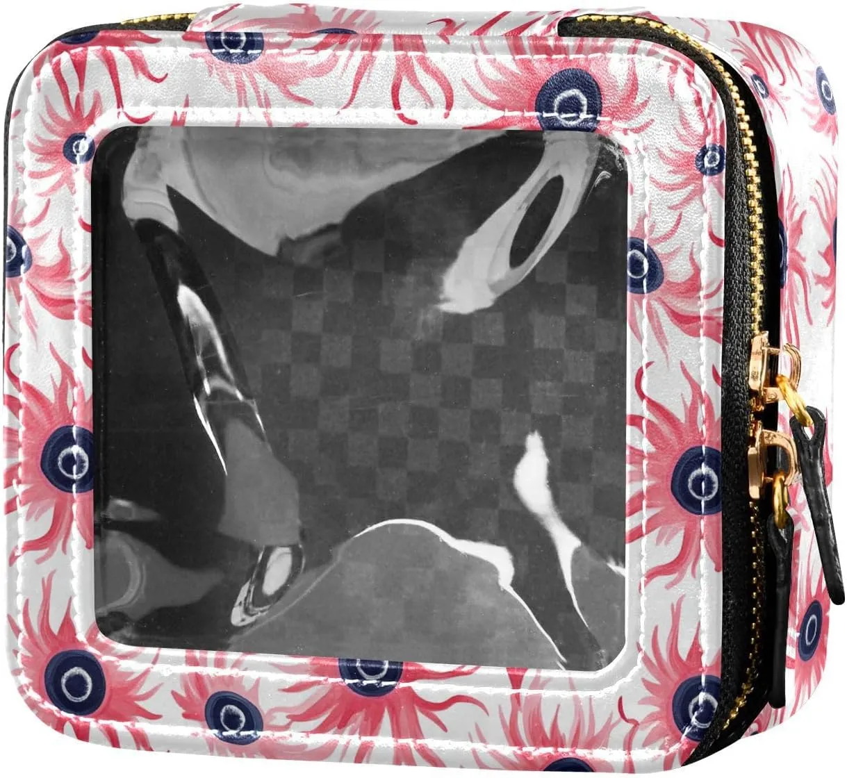 linqin Funny Sea Anemone Clear Travel Makeup Bag Toiletry Bag Skin Care Bag for Traveling