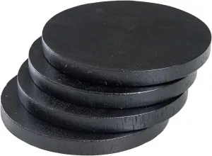 Lipper International Acacia Wood Round Coasters, 4" Diameter, Set of 4, Black Finish