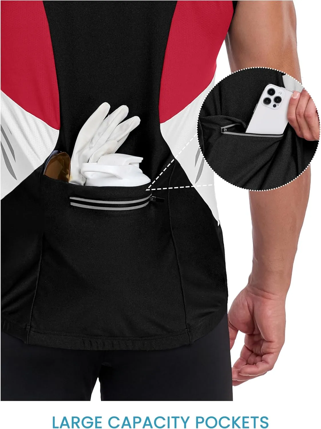 Little Donkey Andy Men's Half Zip Breathable Cycling Vests Reflective Sleeveless Jerseys Lightweight Bicycle Running