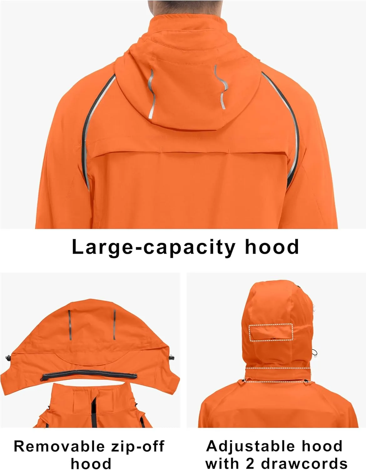 Little Donkey Andy Men's Quick-dry Running Jacket, Convertible UPF 50  Cycling Jacket Windbreaker with Removable Sleeves