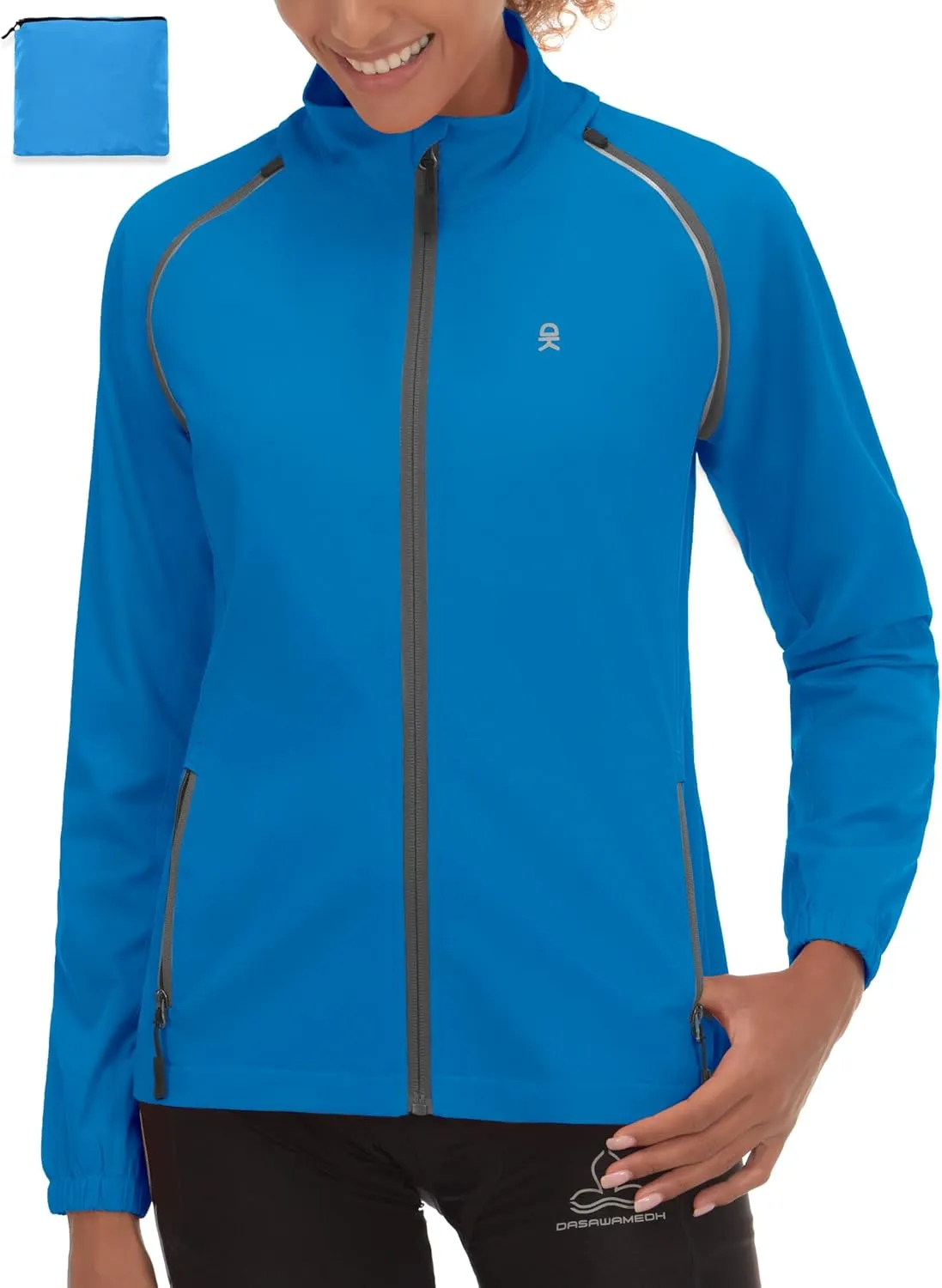 Little Donkey Andy Women's Lightweight Waterproof Cycling Jacket with Removable Sleeves for Biking Running Golf