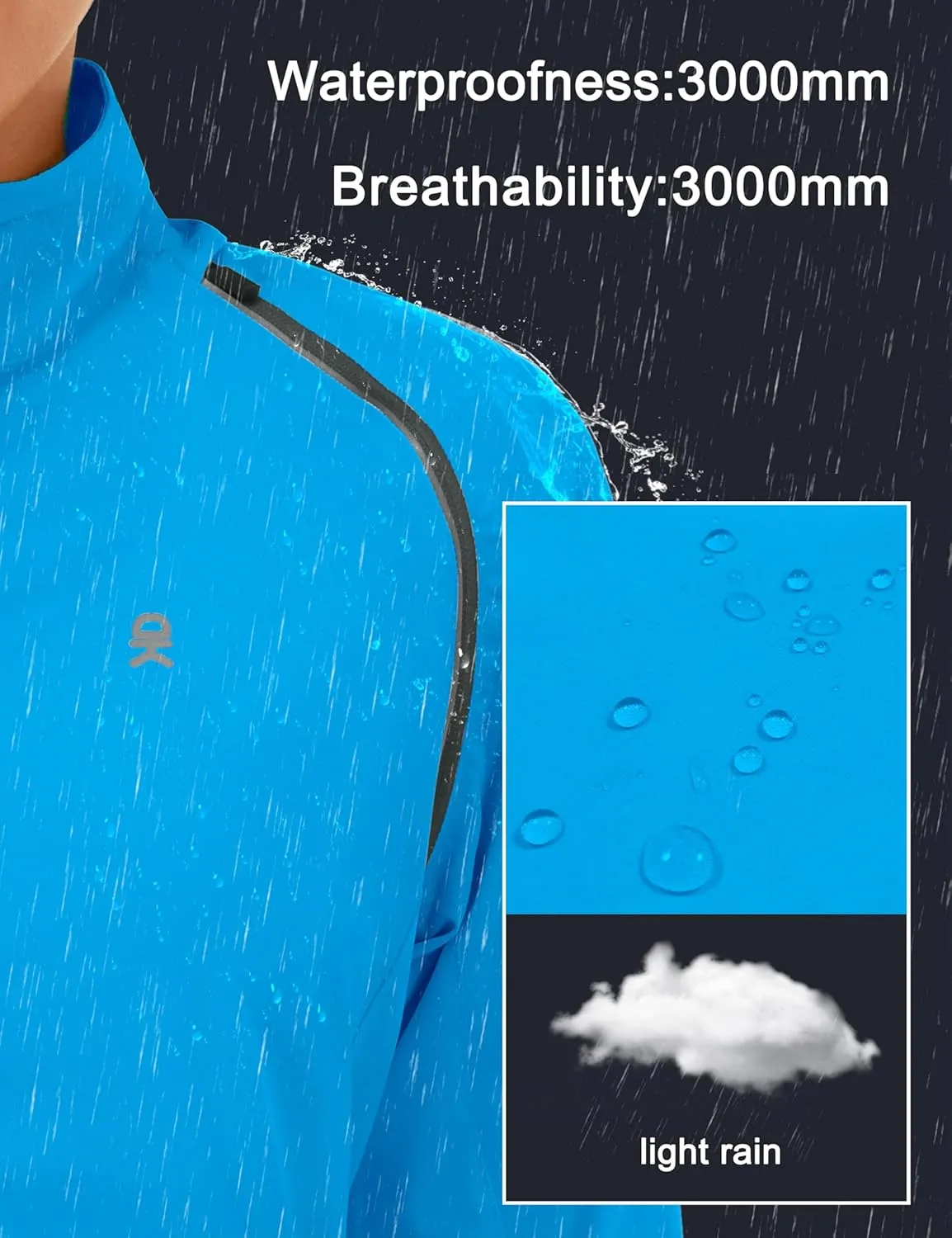 Little Donkey Andy Women's Lightweight Waterproof Cycling Jacket with Removable Sleeves for Biking Running Golf