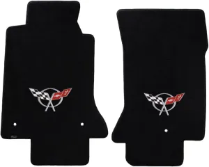 Lloyd Mats VELOURTEX Floor Mats for CORVETTE 1997-2004 2PC Mats BLACK VELOURTEX C5 LOGO