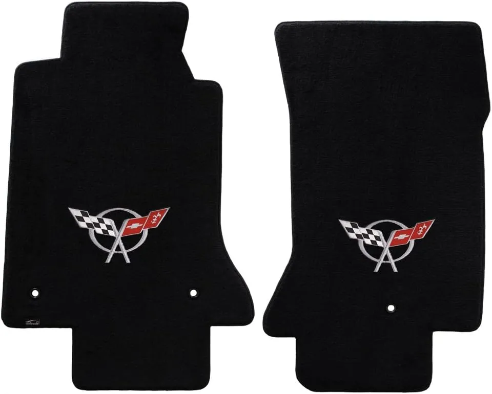 Lloyd Mats VELOURTEX Floor Mats for CORVETTE 1997-2004 2PC Mats BLACK VELOURTEX C5 LOGO