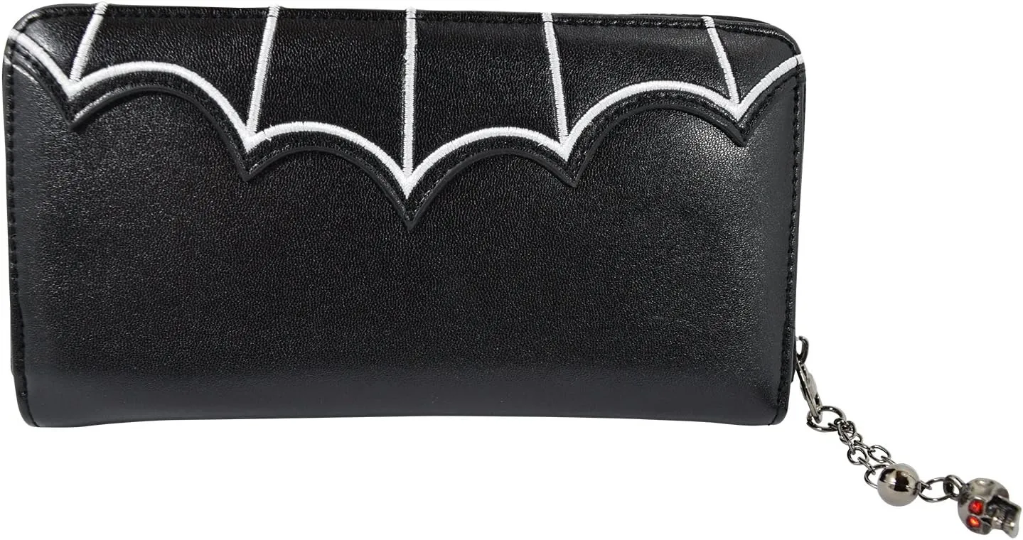 Lost Queen Witch Gotham Knight Bat Attack Bat Logo Zip Around Wallet