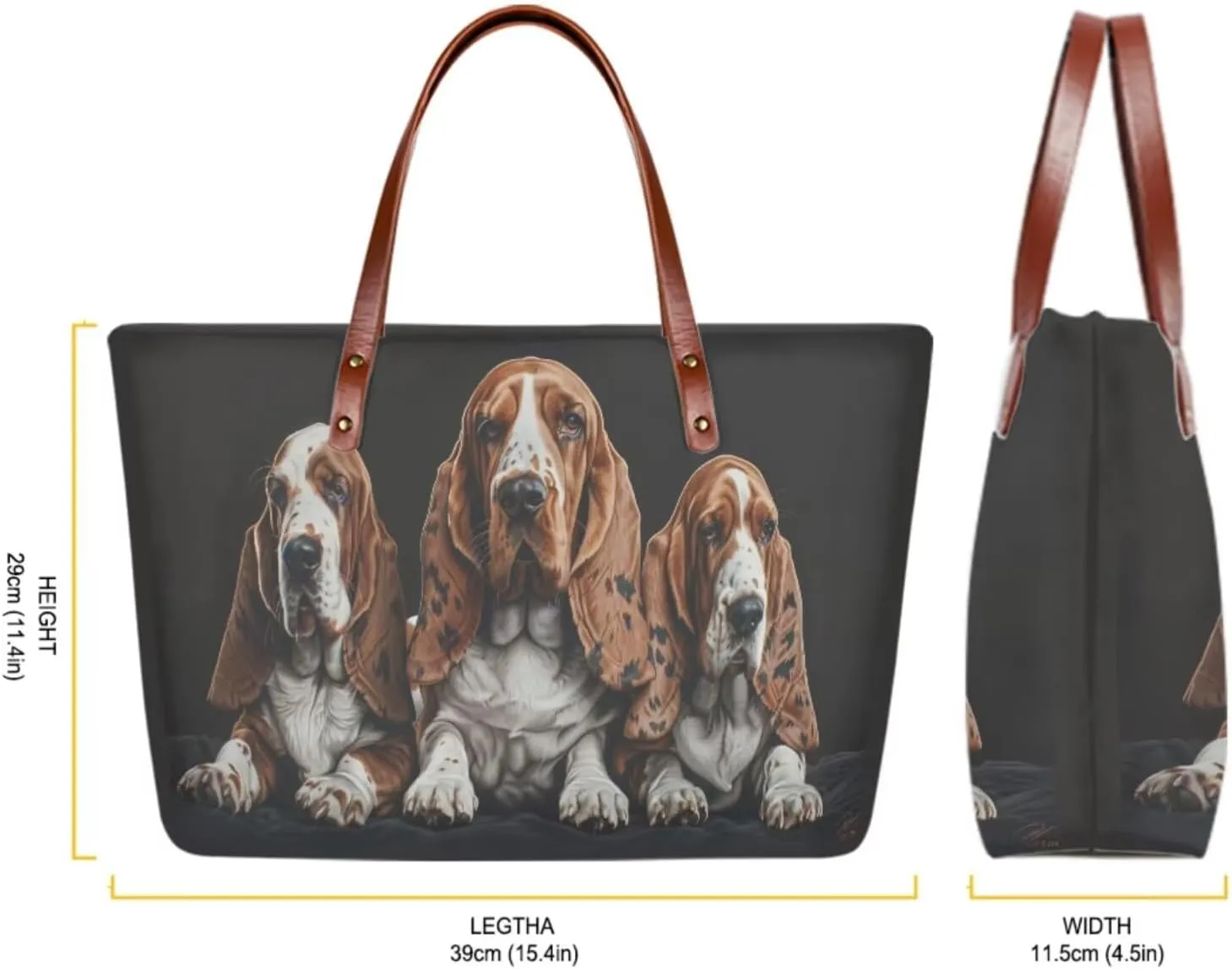 Lotusorchid 2 Pcs Large Tote Handbag with PU Wallet, Women Hand bags Purses, Top Handle Bag Satchel Shoulder Bag
