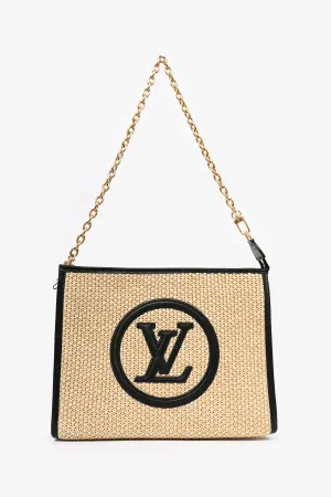 Louis Vuitton Beige/Black Raffia/Leather Toiletry Pouch on Chain