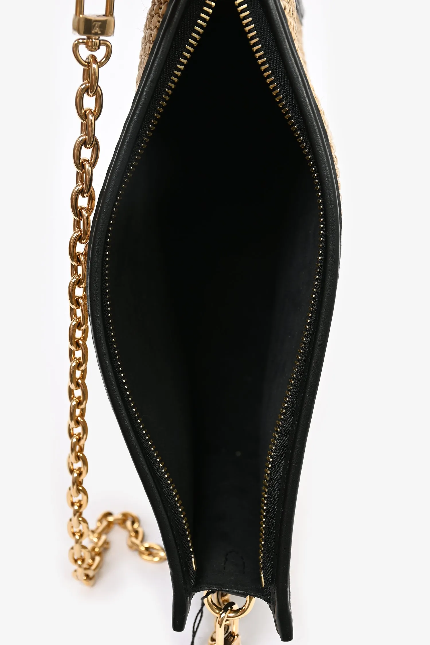 Louis Vuitton Beige/Black Raffia/Leather Toiletry Pouch on Chain