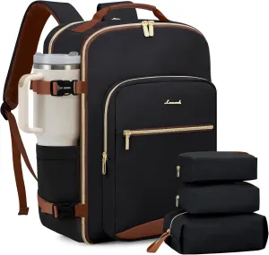LOVEVOOK 50L Carry on Backpack for Women & Men with 3 Packing Cubes, Large Travel Backpack for Airplanes, TSA Personal Item Travel Bag with Laptop Pocket, Travels Essentials Airline Approved