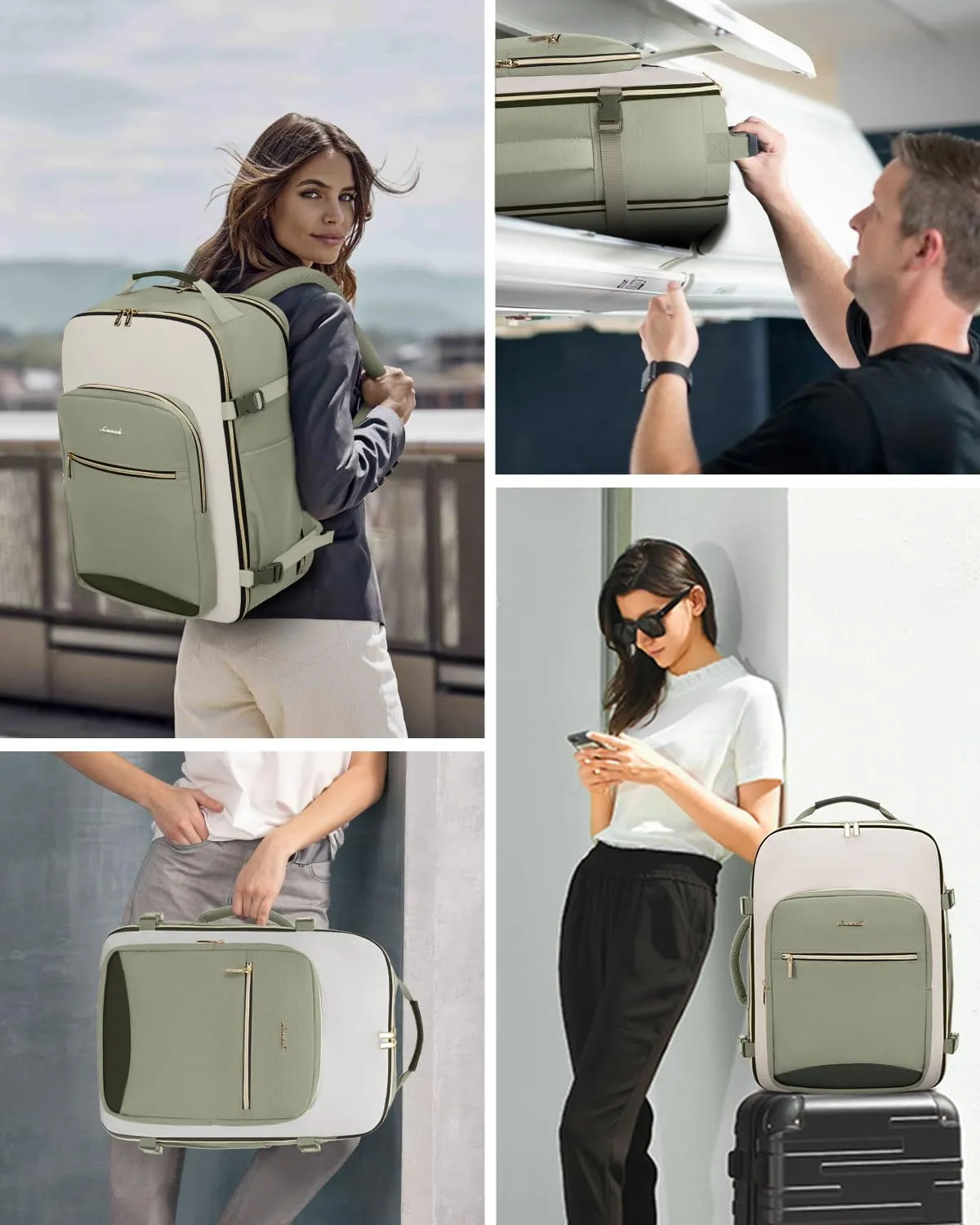LOVEVOOK 50L Carry on Backpack for Women & Men with 3 Packing Cubes, Large Travel Backpack for Airplanes, TSA Personal Item Travel Bag with Laptop Pocket, Weekender Essentials Airline Approved
