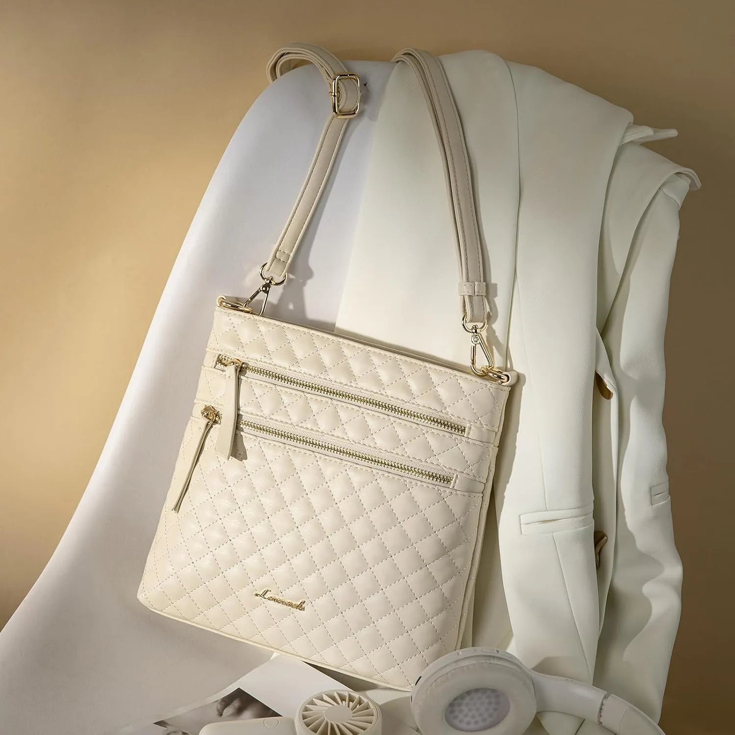LOVEVOOK Crossbody Purses for Women, Multi Pocket Casual Crossbody Bag, Medium Shoulder Bag Vegan Leather Handbags