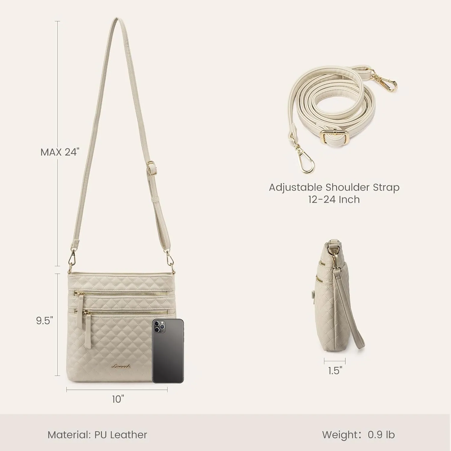 LOVEVOOK Crossbody Purses for Women, Multi Pocket Casual Crossbody Bag, Medium Shoulder Bag Vegan Leather Handbags