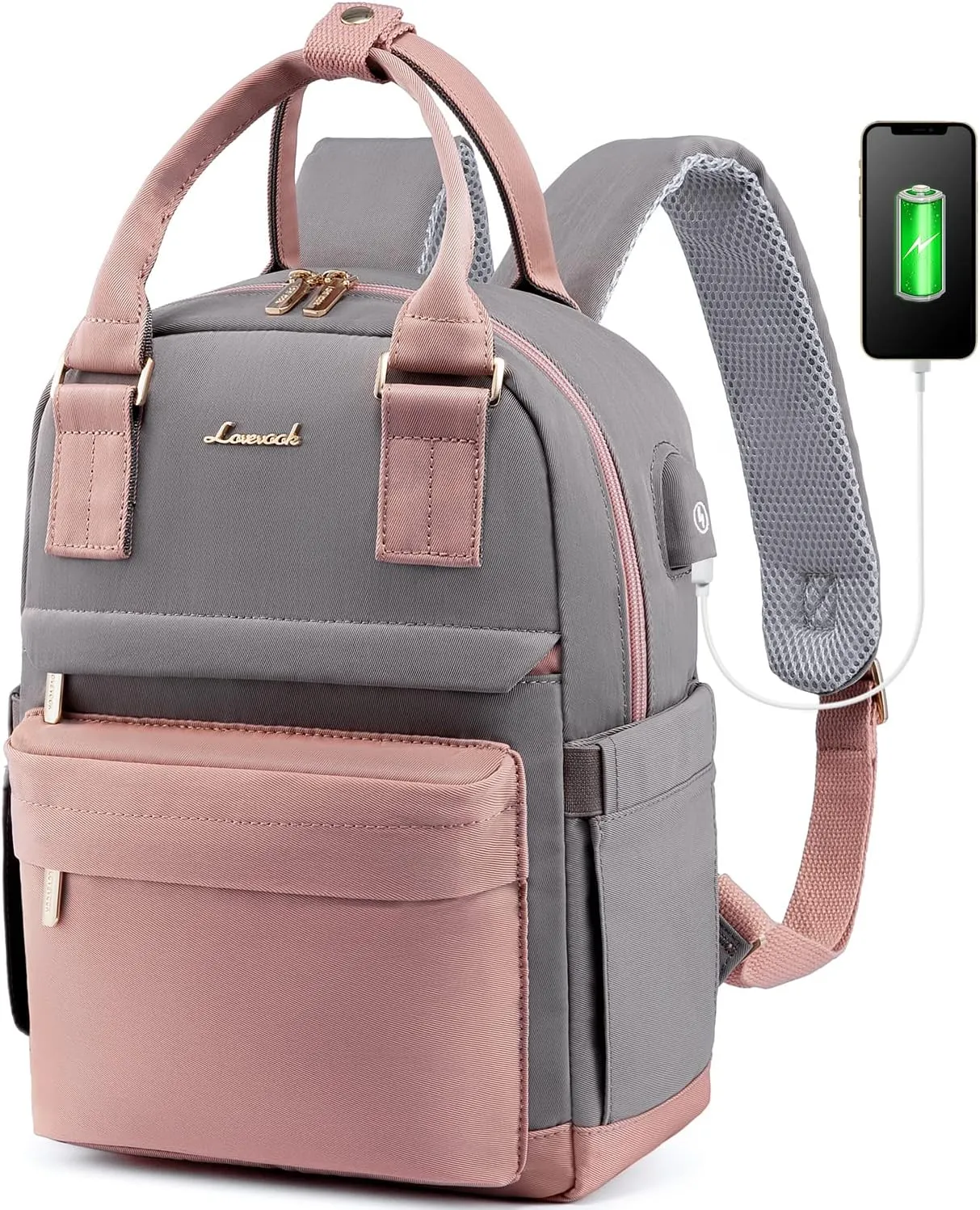 LOVEVOOK Mini Backpack for Women Stylish Waterproof Backpack Purse with USB Port, Cute Bookbag for College School Travel