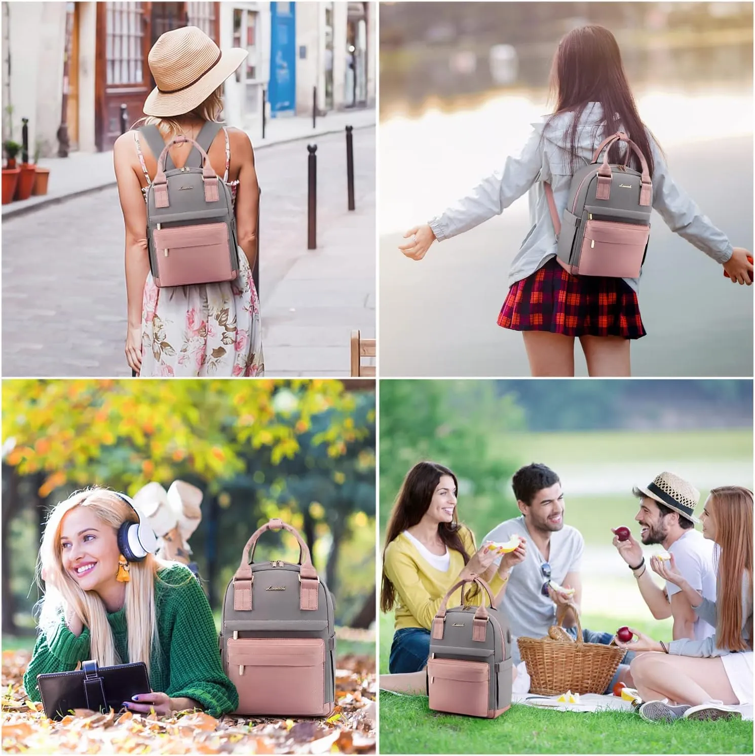 LOVEVOOK Mini Backpack for Women Stylish Waterproof Backpack Purse with USB Port, Cute Bookbag for College School Travel
